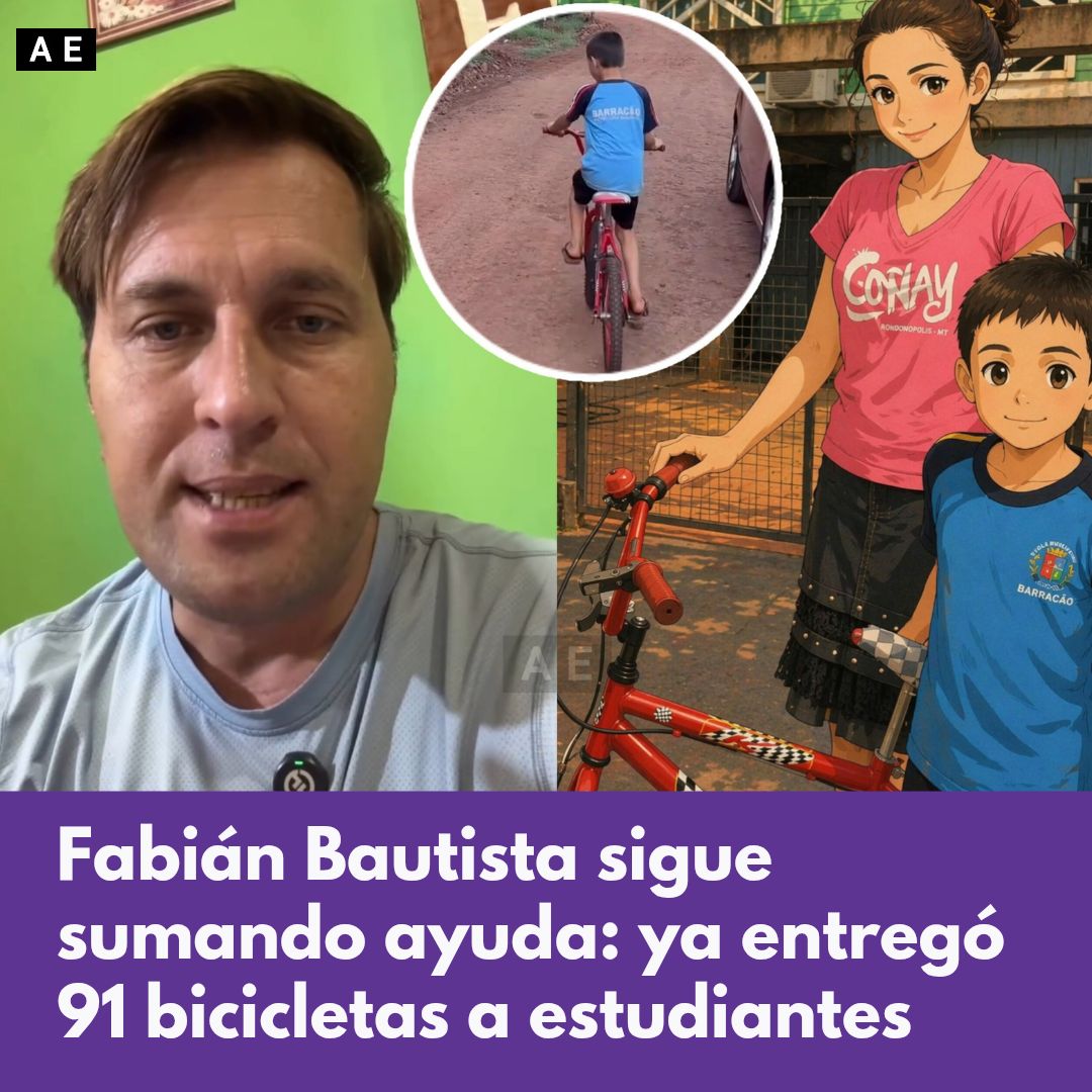 Una bici para estudiar: el gesto solidario de Fabián Bautista con alumnos rurales