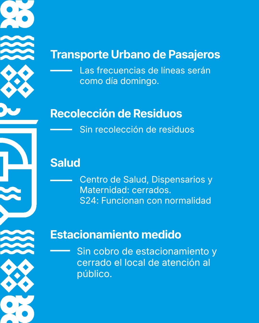 ESQUEMA DE SERVICIOS ESTE 20 DE JUNIO